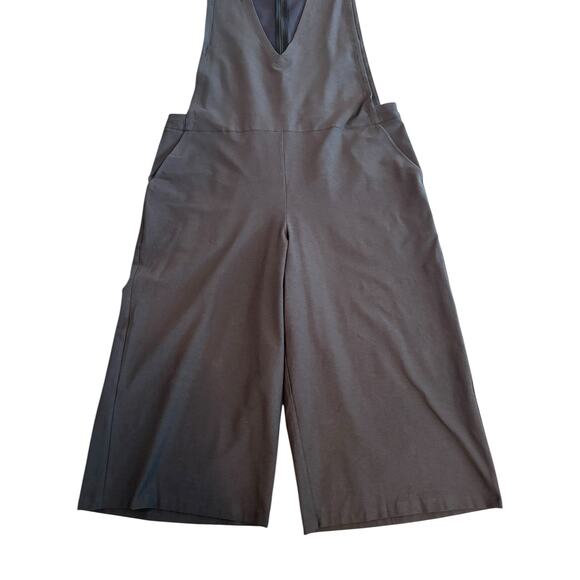 EILEEN FISHER V-NECK CROP JUMPSUIT GRAPHITE WASHABLE STRETCH CREPE NWOT SIZE XL - Picture 6 of 9